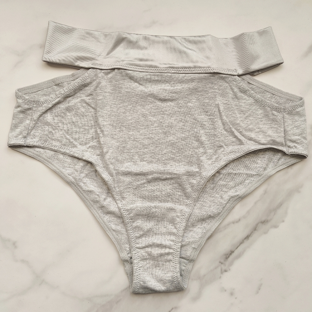 NWT SOMA TELLTALE THE DREAMER RETRO BRIEF PANTY IN HEATHER DARK STORMY GRAY SZ S